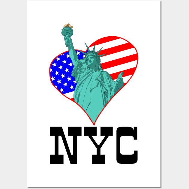 Statue of Liberty in the heart and NYC Wall Art by STARSsoft